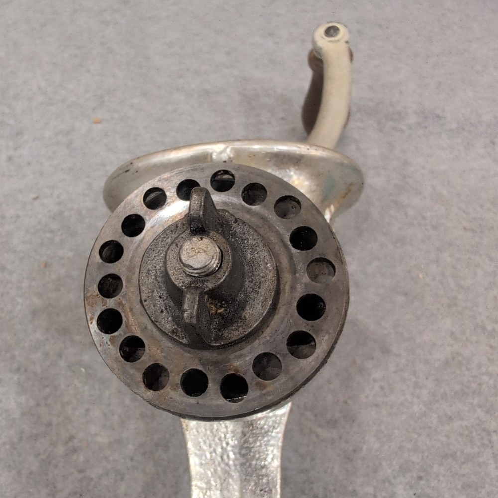 Keystone No 2 Manual Meat Grinder Vintage Silver Cast Metal Hand Crank Clamp On - Picture 4 of 6